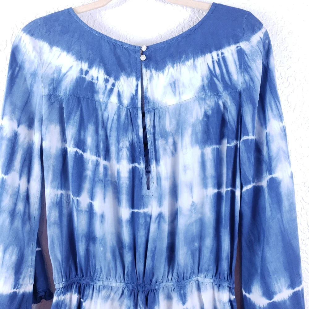 AMERICAN EAGLE Tie-Dye Ruffle Tassel Romper Sz S - Picture 8 of 10